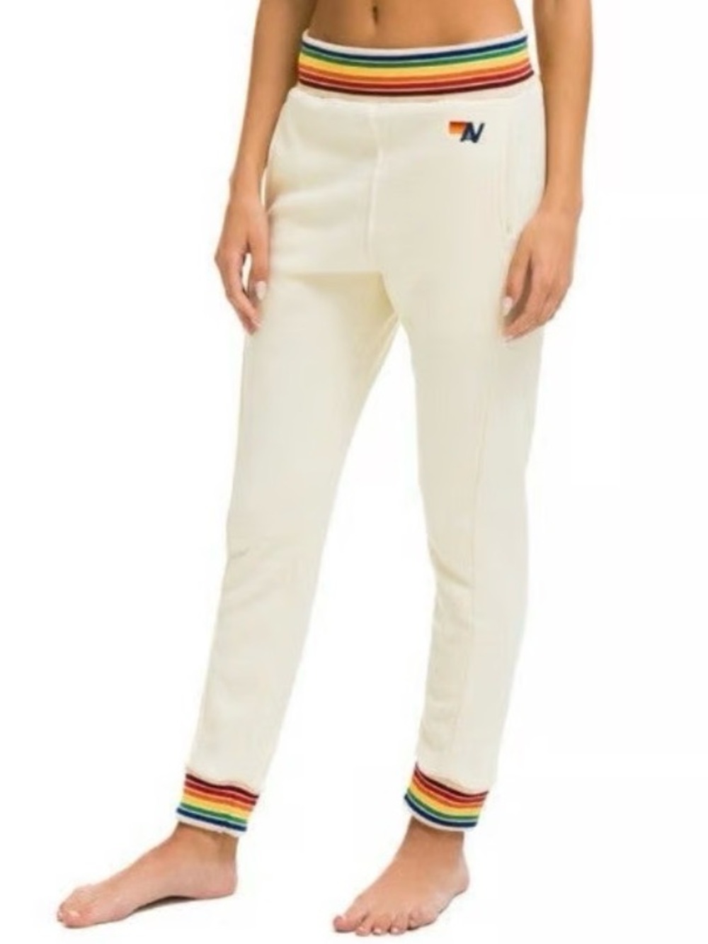 Aviator Nation Rainbow Ribbed Sweatpants Joggers size S